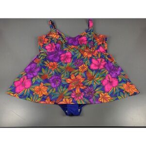 Vintage Robby Len One Piece PLUS 32W Neon Pink Purple Orange Green Blue Tropical
